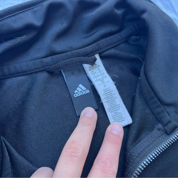 Adidas Zipped Sweatshirt - Black & White - Size S - Picture 8 of 9